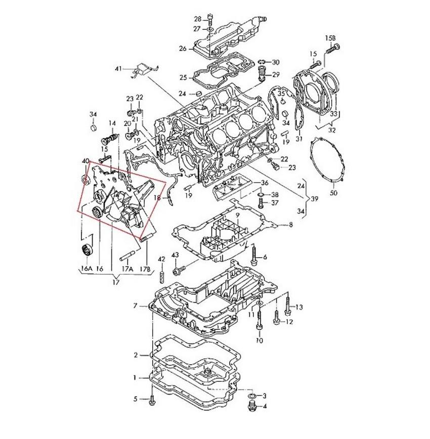 Audi VW Timing Cover - Lower 077103151H